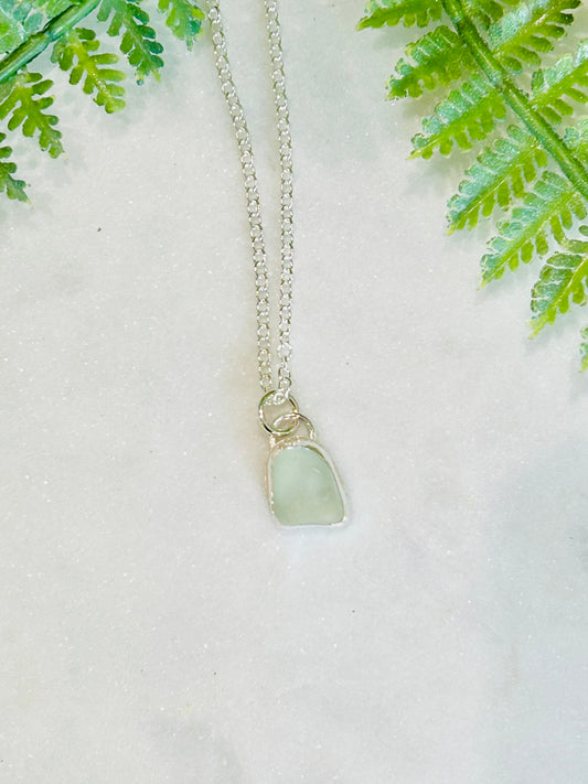 Light Blue Sea Glass Necklace - 1