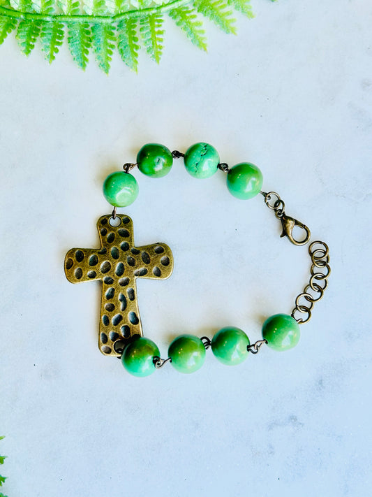 Cross Bracelet-Green