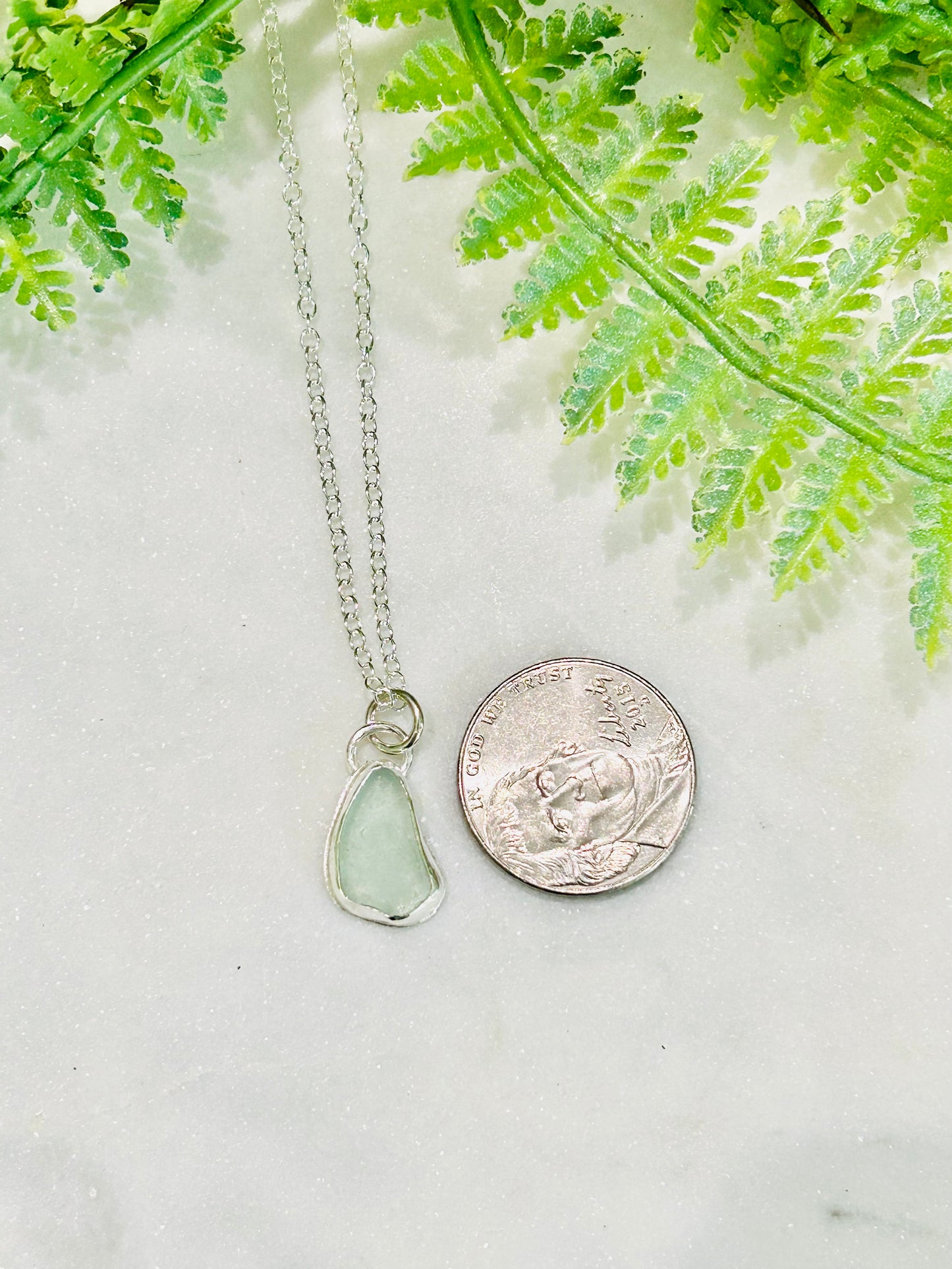 Light Blue Sea Glass Necklace -3