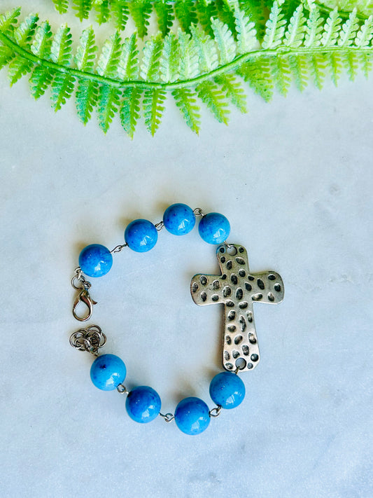 Cross Bracelet-Blue