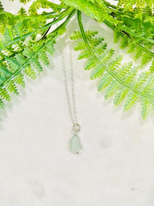 Light Blue Sea Glass Necklace -3