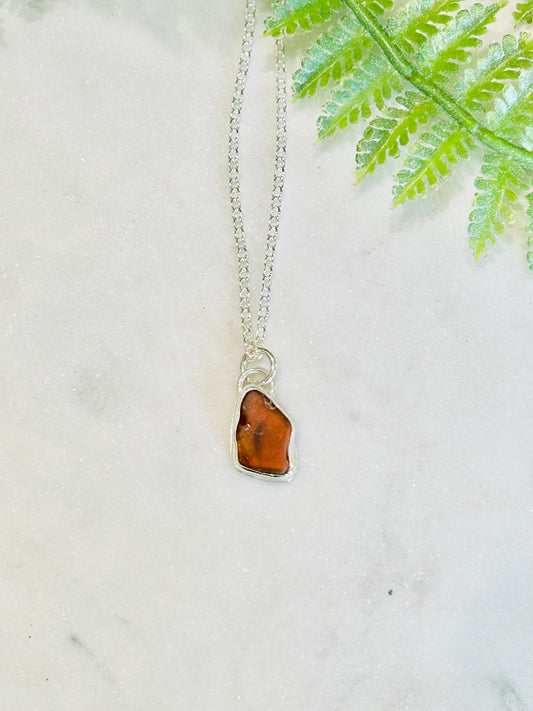 Brown Sea Glass Necklace -1