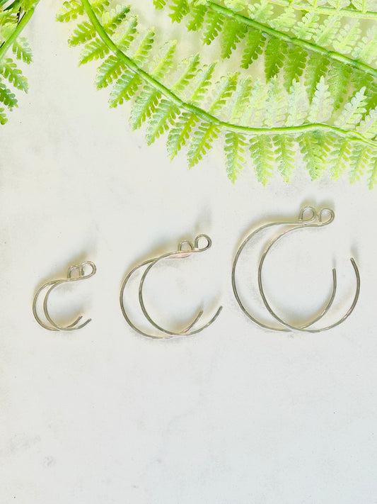 Silver Backward Loop Earrings