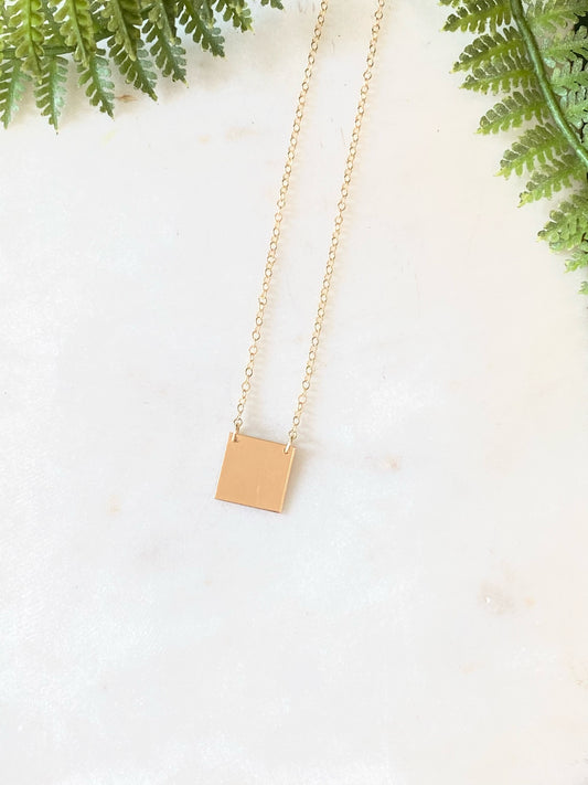 Square Gold Necklace